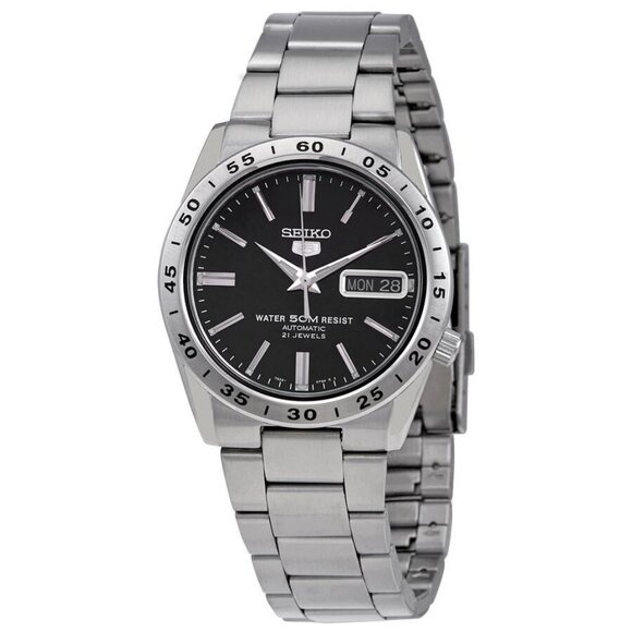 NWT Authentic Seiko 5 Automatic Black Dial Men's Watch - Picture 1 of 3